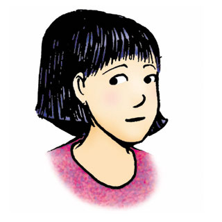 Dawn is a young Japanese girl with short black hair.