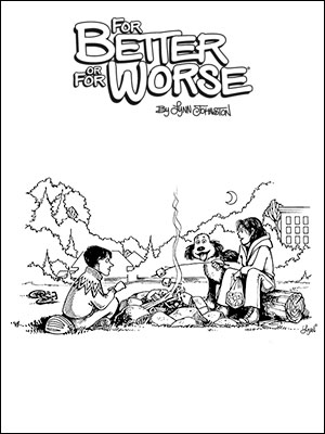 Farley Visits People Having a Campfire