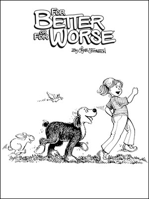 Elizabeth, Farley, and a Rabbit Marching