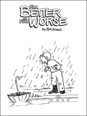 Liz Floats Her Umbrella Upside Down